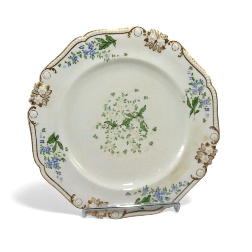 Antique Royal Crown Derby Plate Floral Design 1800s England 10"-US Duties Prepai